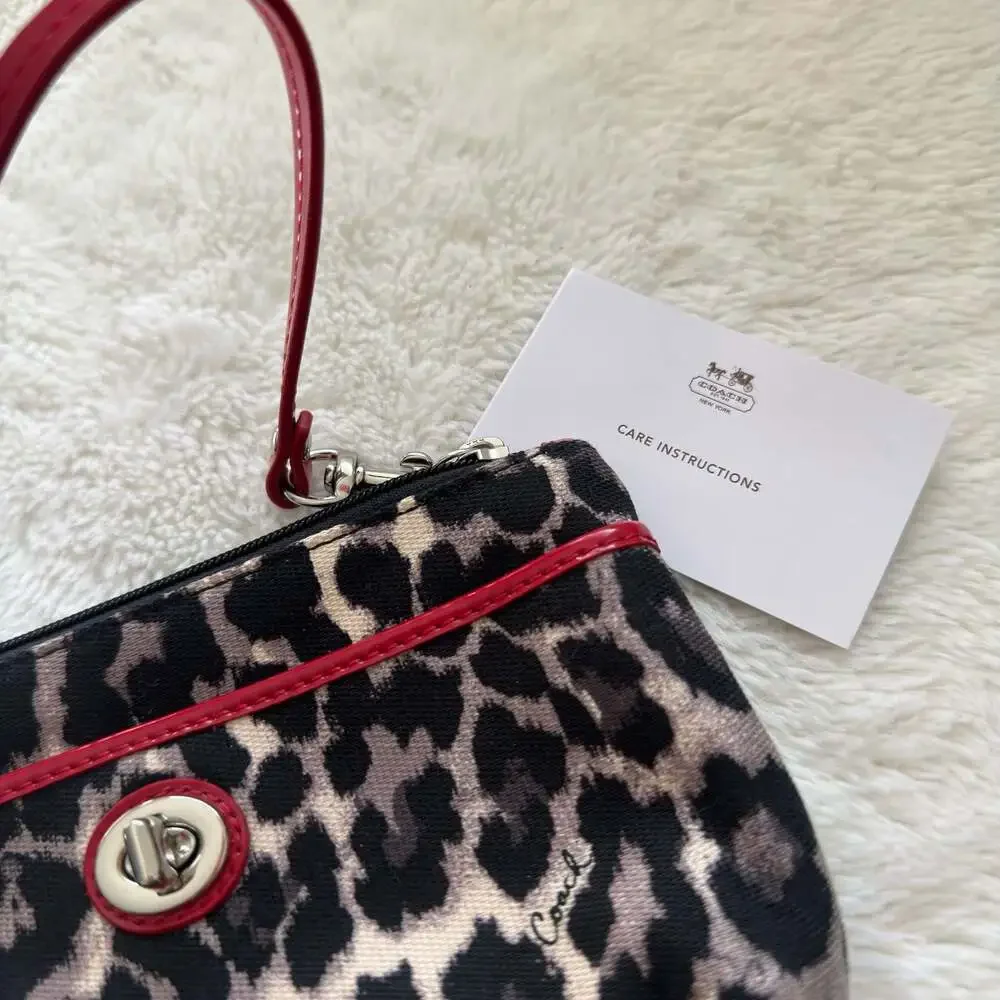Coach Park Ocelot Medium Wristlet F49581 in Black Multi